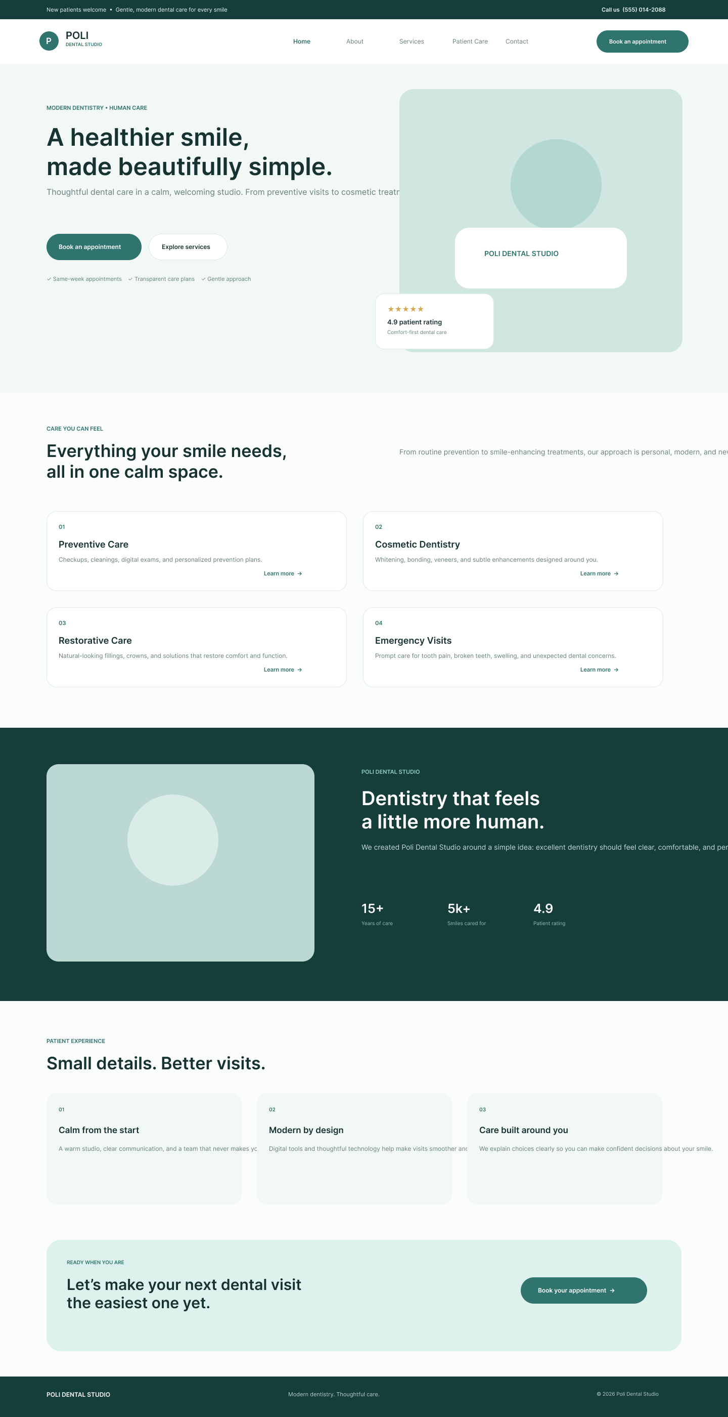 Poli Dental Studio blueprint structure