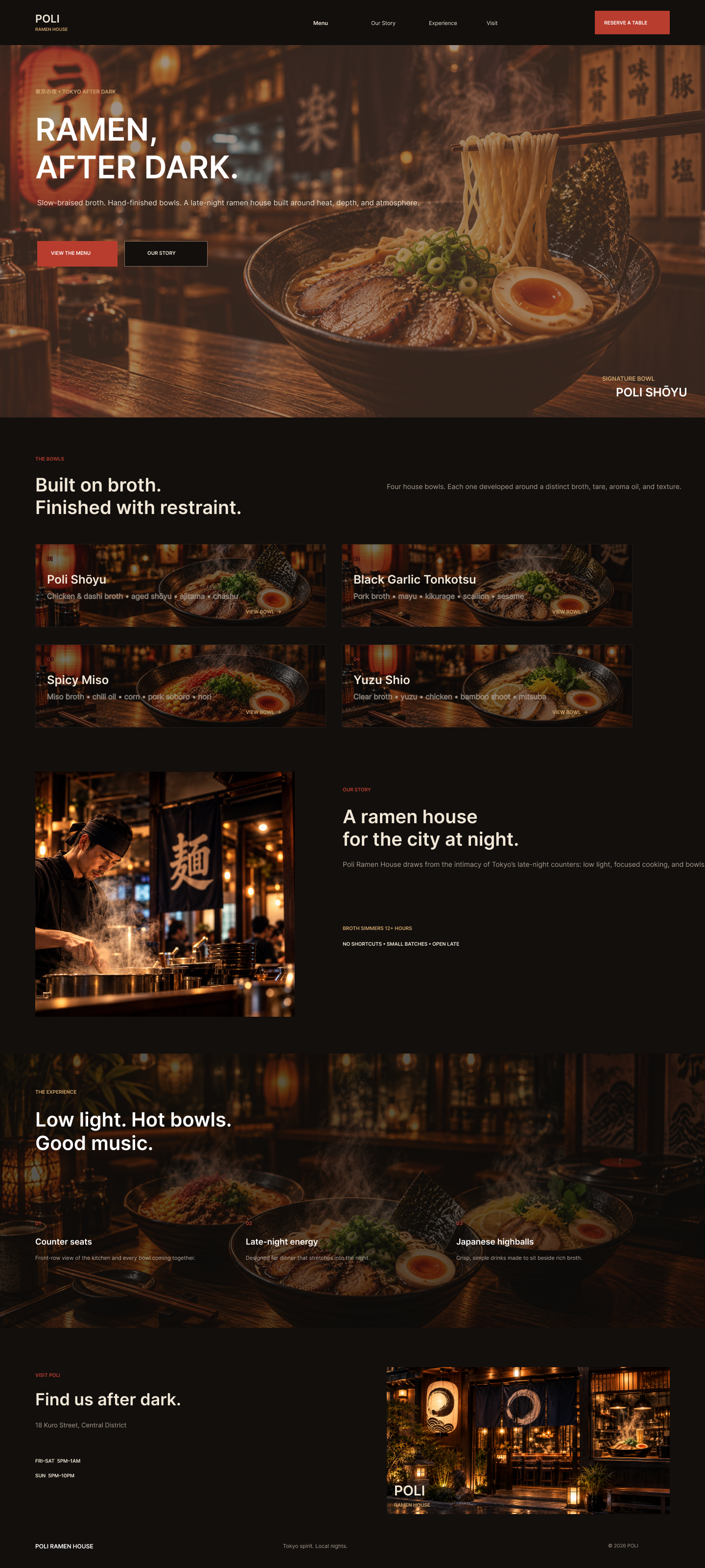 Poli Ramen House final interface design