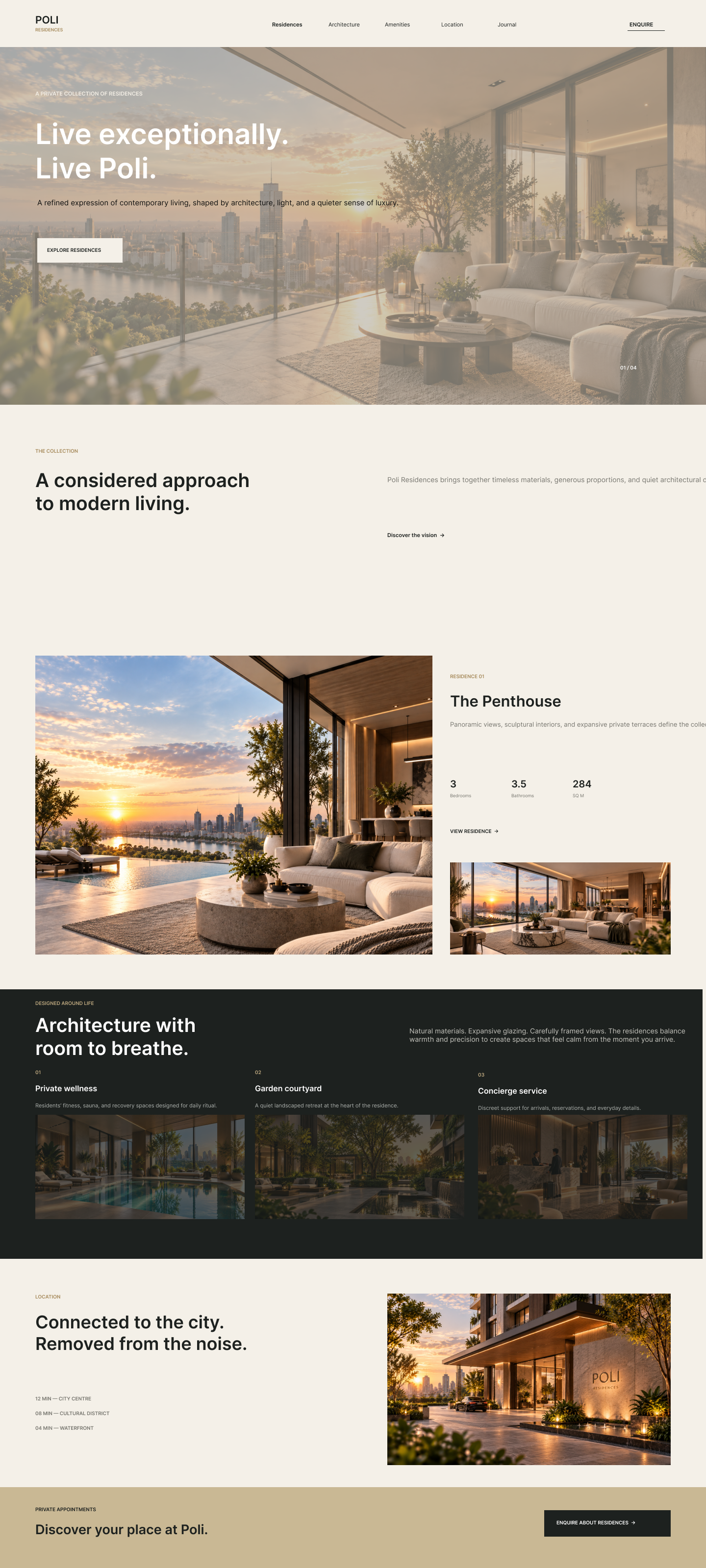 Poli Residences final interface design